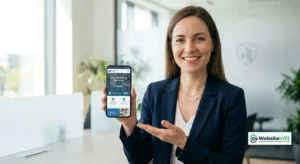 how much does a business website cost - business owner reviewing $499 WordPress website on mobile