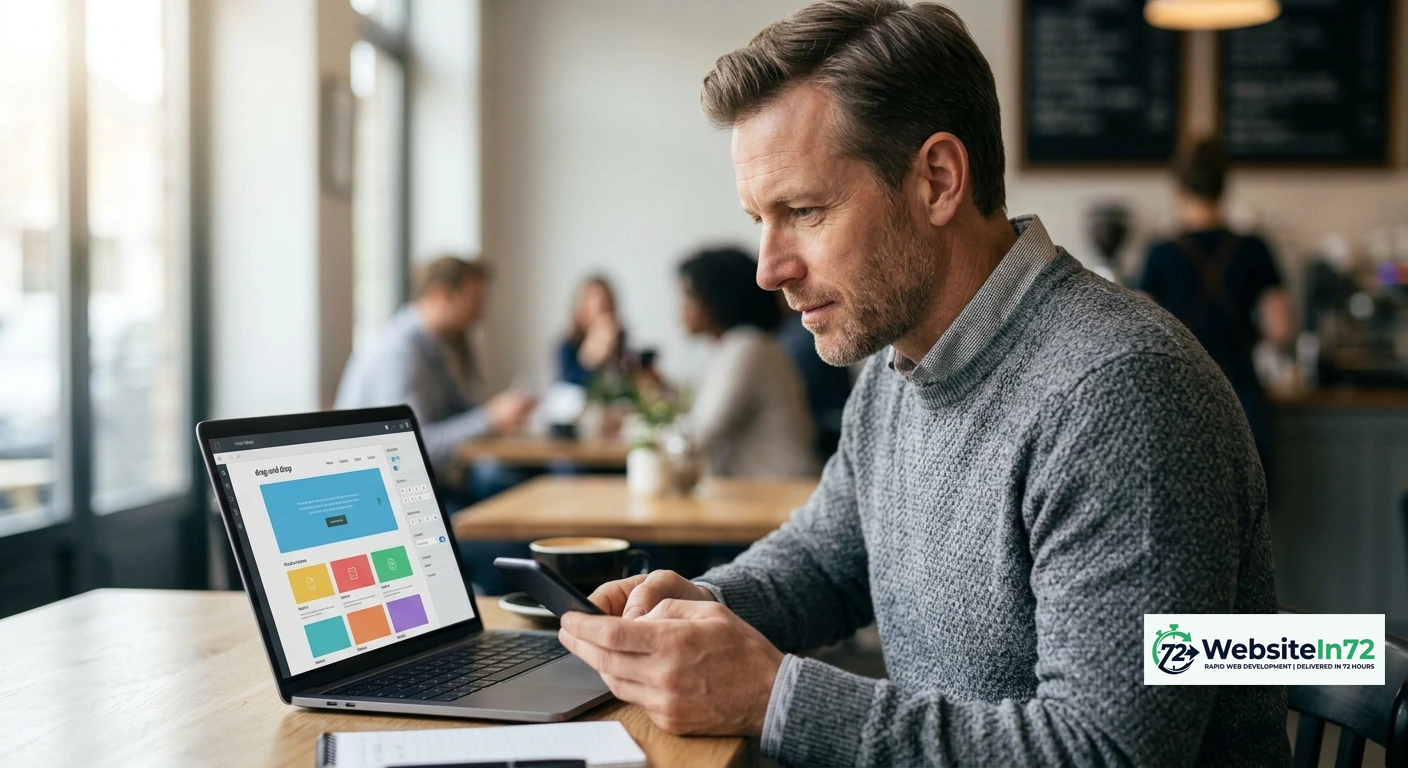 how much does a business website cost - small business owner comparing DIY website builder options